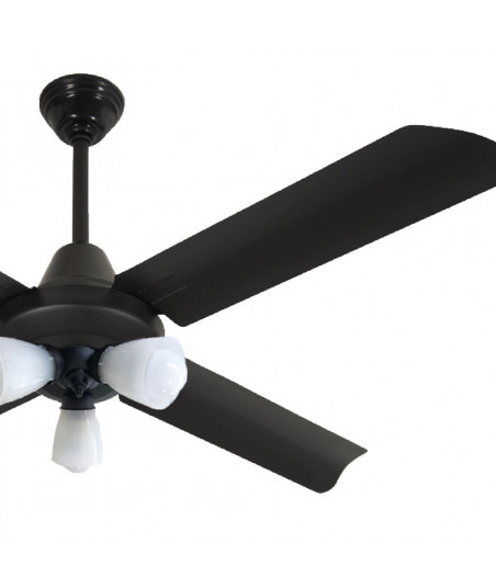 Ventilador de techo con palas de acero VTA 420 Negro Microtexturado con Luz